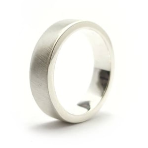 Sterling Silver 5mm Flat Vertical Brushed Wedding Band Ring
