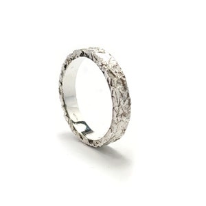 Sterling Silver 3mm Hammered Ring,3mm Rustic Ring | Unisex Silver Ring | Celestial Band |Textured Ring