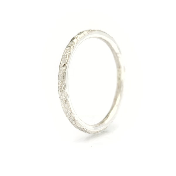 Sterling Silver 1.5mm Hammered Stacking Ring | Thin Hammered Ring | Sterling Silver Ring