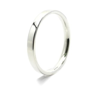 Sterling Silber 3mm Flacher Ehering Ring, Hochglanz Ring, Comfort Fit Ring.