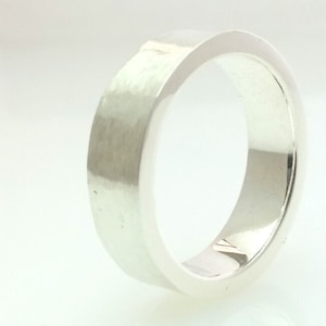 Sterling Silver 7mm Wedding Band Ring Hard Brushed