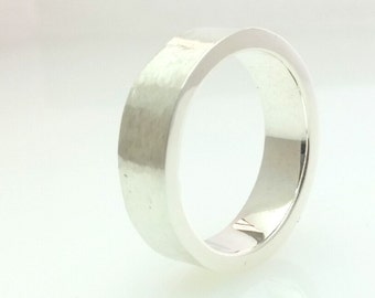 Sterling Silver 7mm Wedding Band Ring Hard Brushed