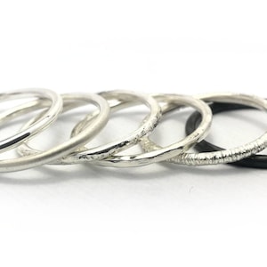 thin silver ring,stapelringe