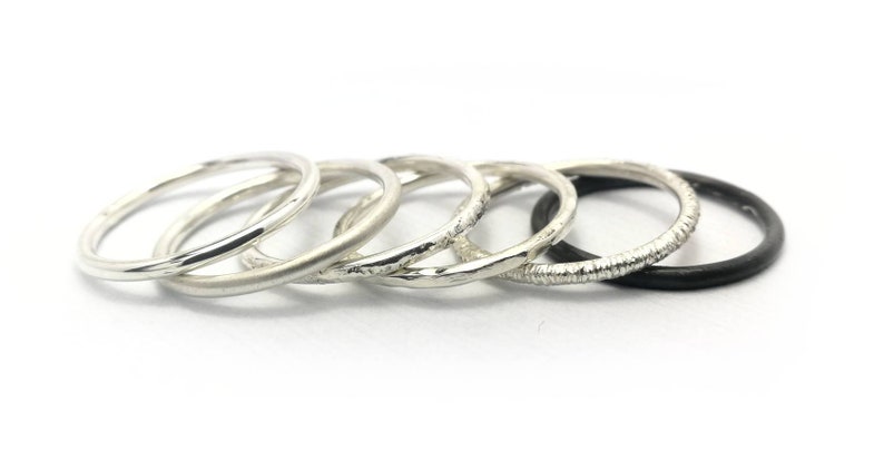 thin silver ring,stapelringe