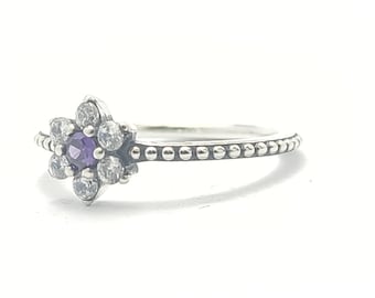 Sterling Silver Ring with Amethyst,Gift for Her,Free Shipping