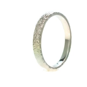 Sterling Silver Flat Wedding Band Distressed Bark Ring 2mm Stacking Ring Stackable Rings 2mm All Us Sizes image 1