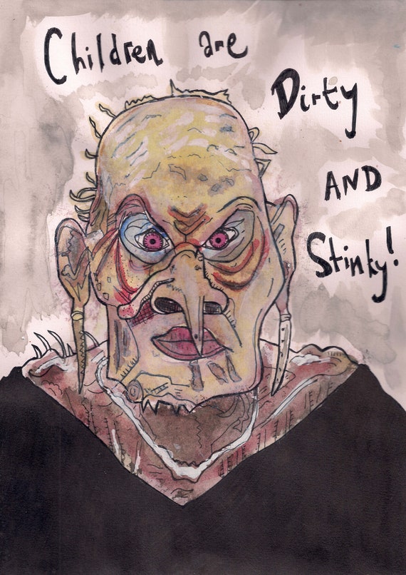 The Grand High Witch Roald Dahl A4 Ink Drawing One Off Etsy