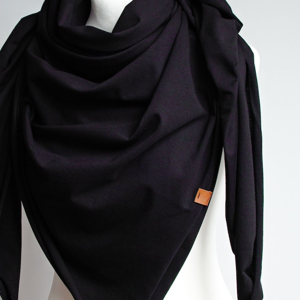 Cotton jersey scarf wrap, travel wrap, women scarf, inisex scarf wrap, fashion cotton wrap, favorite scarf wrap shawl, black cotton scarf