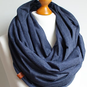 Cotton infinity scarf spring shawl for women, women cotton scarf, basic women scarf cotton, simple scarf, BLUE cotton infinity scarf
