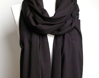 BLACK cotton jersey basic scarf wrap, women scarf, cotton jersey women scarf accessories, cotton scarves, fashion scarf