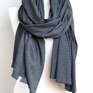 Cotton shawl wrap, lightweight to medium cotton scarf shawl, women scarf, travel scarf wrap, gift for her, cotton scarf, anthracite scarf