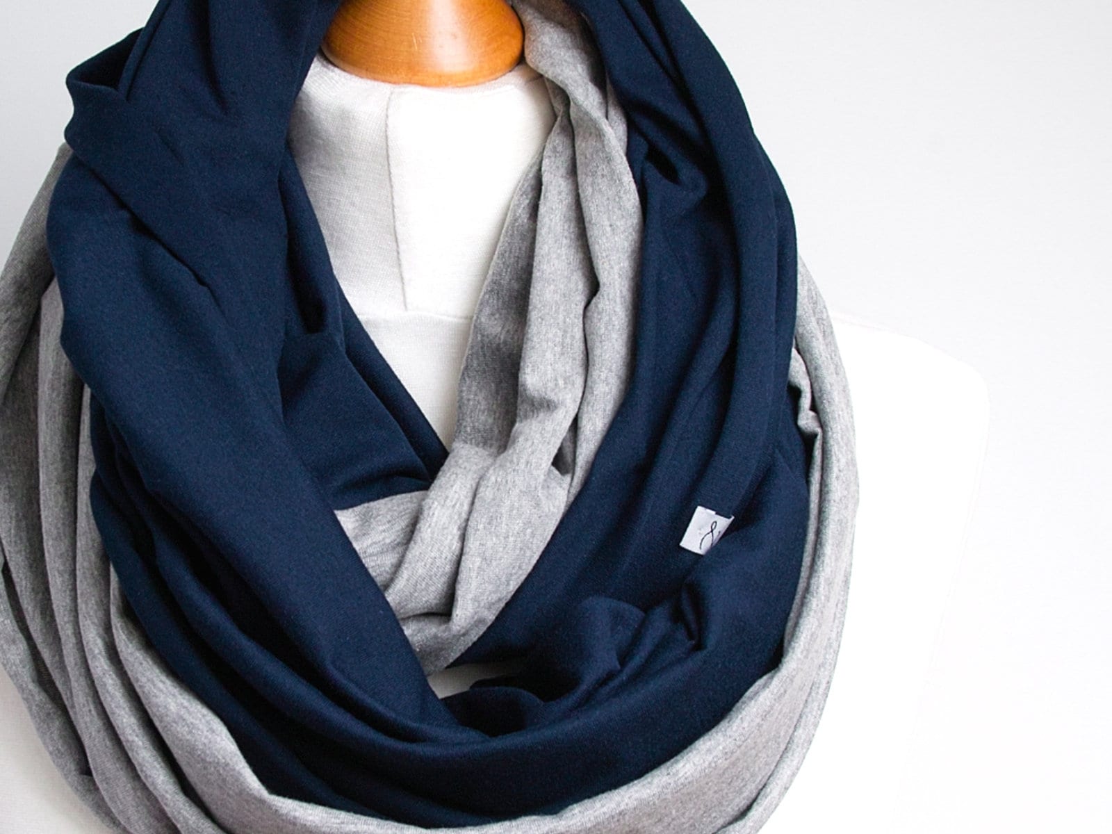 Women Tube Scarf With Cuff Band Cotton Tube Scarf Marine Etsy UK