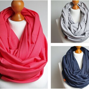 Cotton infinity scarf for women, women cotton scarf, basic women scarf cotton, gift scarf, cotton infinity scarf image 1