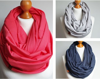 Bufanda infinita de algodón para mujer, bufanda de algodón para mujer, bufanda básica de mujer de algodón, bufanda de regalo, bufanda infinita de algodón