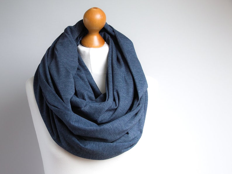 OVERSIZED infinity scarf for women, soft cotton jersey infinity scarf, scarves and wraps image 3