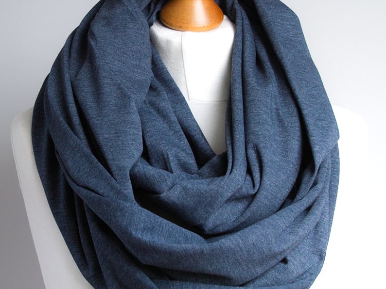 OVERSIZED infinity scarf for women, soft cotton jersey infinity scarf, scarves and wraps image 4