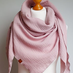 Soft PINK triangle scarf, muslin cotton shawl wrap scarf for women, triangle scarf bandana for women, soft cotton scarf in PINK shade