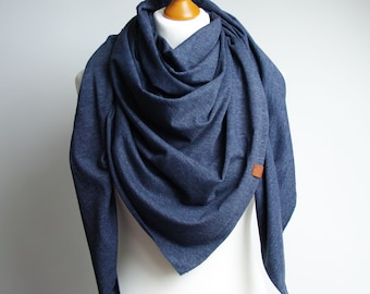 Square Cotton Jersey Scarf, Versatile Travel Wrap