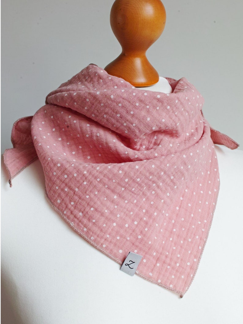 Weiches Halstuch, Halstuch für Frauen, Dreieckstuch Bandana für Frauen, graues Baumwollhalstuch, kleine Dreieckstücher aus Baumwolle Bild 5