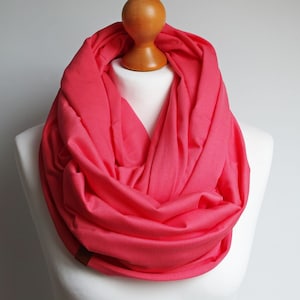 Cotton infinity scarf for women, women cotton scarf, basic women scarf cotton, gift scarf, cotton infinity scarf Coral