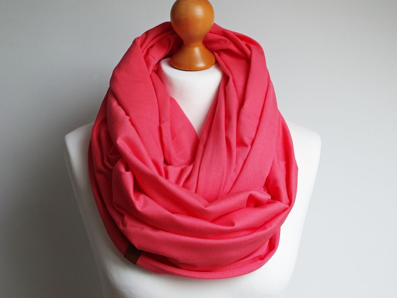 Cotton infinity scarf for women, women cotton scarf, basic women scarf cotton, gift scarf, cotton infinity scarf Coral