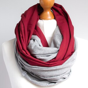 Scarf with leather cuff, cotton scarf, burgundy scarf for women, scarves & wraps, cotton fashion scarf for women, gift for her image 7