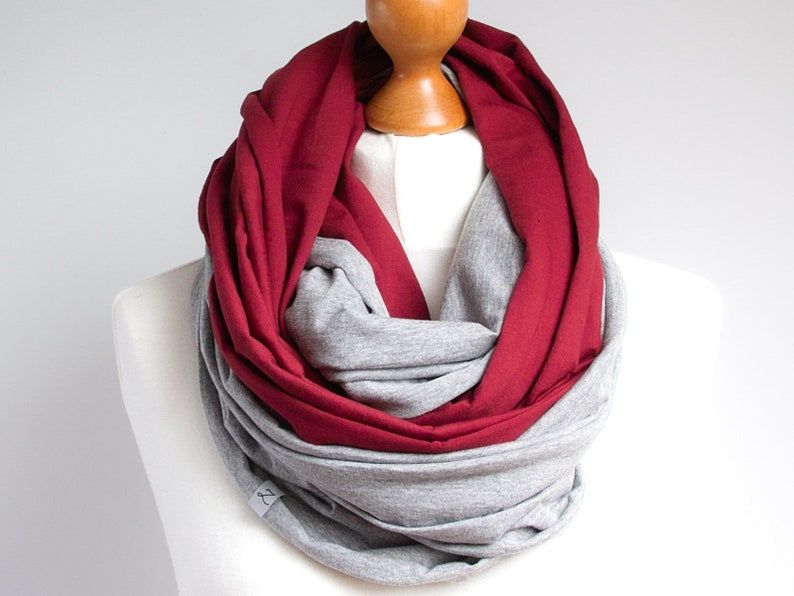 Scarf with leather cuff, cotton scarf, burgundy scarf for women, scarves & wraps, cotton fashion scarf for women, gift for her image 7