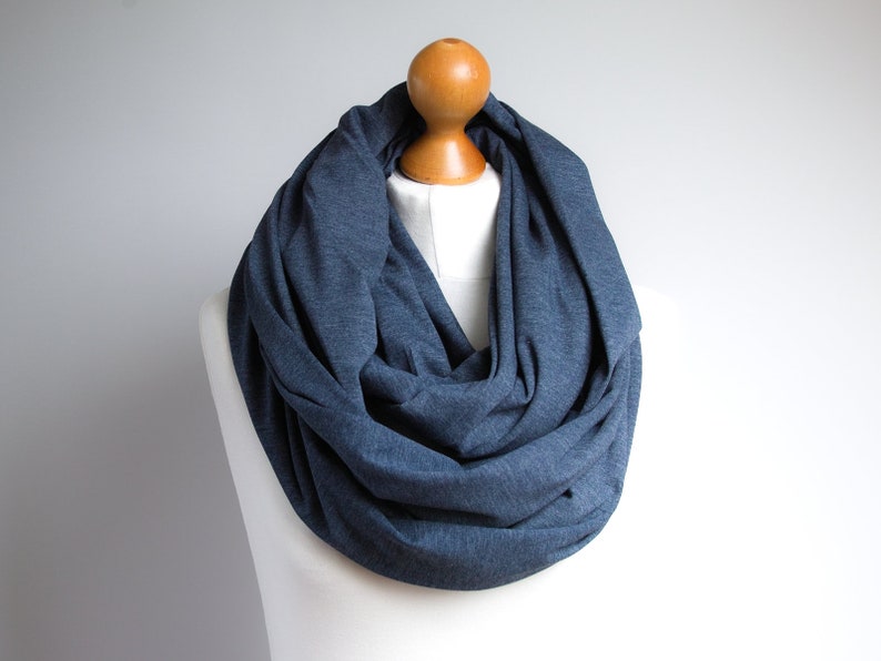 OVERSIZED infinity scarf for women, soft cotton jersey infinity scarf, scarves and wraps image 2