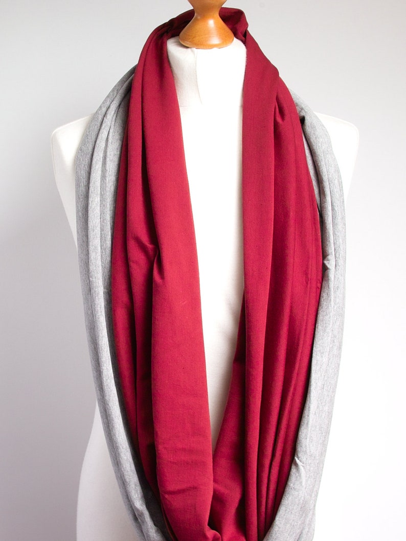 Scarf with leather cuff, cotton scarf, burgundy scarf for women, scarves & wraps, cotton fashion scarf for women, gift for her image 5