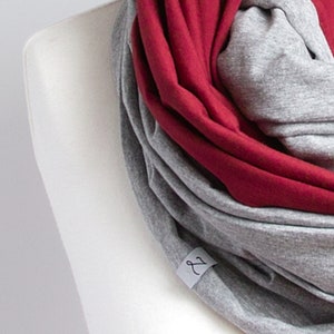 Scarf with leather cuff, cotton scarf, burgundy scarf for women, scarves & wraps, cotton fashion scarf for women, gift for her image 8