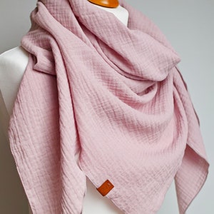 Bufanda triangular rosa peonía suave para mujer, chal grande para mujer, pañuelo triangular para mujer, niñas, bufanda de algodón