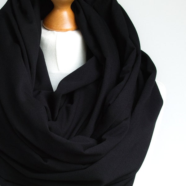 OVERSIZED infinity scarf for women, GRAY cotton jersey infinity scarf, scarves and wraps, chunky cotton jersey scarf wrap, large scarf