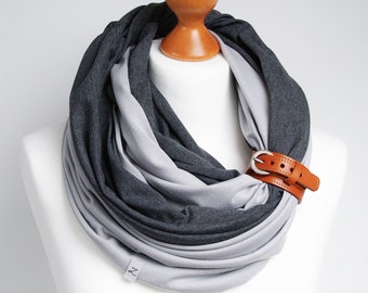 Fashion SPRING scarf for women, cotton scarf, infinity scarves, scarf with leather cuff bracelet, fashion accessories