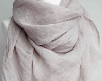 Linen rectangle large scarf wrap, oversized soft linen scarf, spring linen gauze scarf, linen scarves for women, spring linen scarf wrap