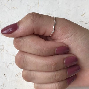 Sterling Silver Wave Ring: Simple Stacking 925 Ring