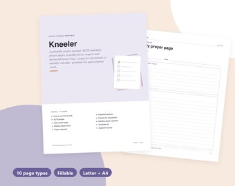 Prayer Journal Printable, ACTS Prayer Pages, Prayer Request and Answered Prayer Log, Gratitude List, Christian Prayer Planner