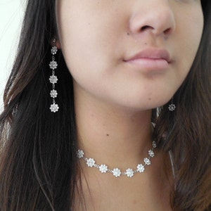 Swarovski Crystal Flowers Necklace, Bridal Necklace, Bridesmaids Necklace, Vintage Style Bridal Necklace, Wedding Jewelry