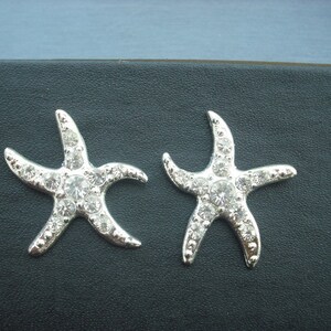 STARFISH Version 1, Bridal Earrings, Rhinestone earrings, Vintage Style  Bridal Earrings, Beach Theme Wedding, Weddng Jewelry