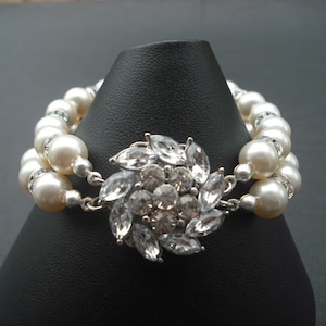 Emma Collection, Bridal Bracelet, Rhinestone Crystal Bracelet, Vintage Style Bridal Jewelry, Weddng Jewelry