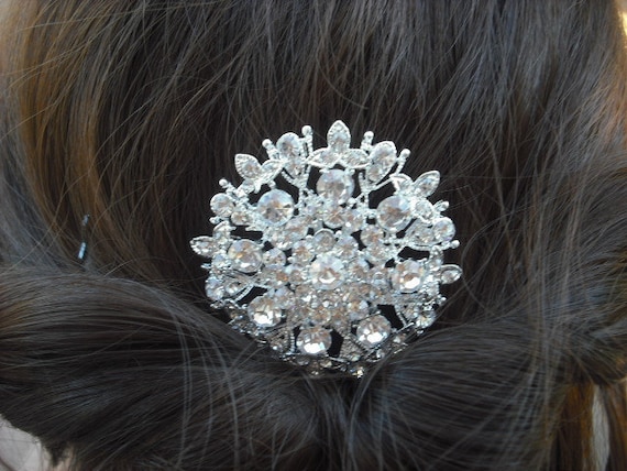 Art Deco Crystal Rhinestone Hair Comb Vintage Accessory Art Deco 1920s Style Rhinestone Hair Comb main image 4