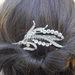 Bailey, Victorian Art Deco Rhinestone Leaf Hair Comb, Bridal Hair Comb, Vintage Style Hair Accessories, Wedding Hair Comb