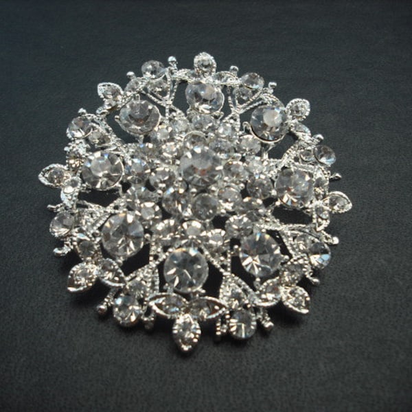 SALE - Faith Collection, Rhinestone Brooch, Victorian Art Deco Rhinestone flower Vintage Style Bridal Brooch, Wedding Jewelry