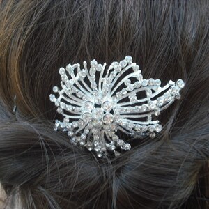 Scarlett, Bow with Flowers Rhinestone Hair Comb, Art Deco Bridal Hair Comb, Vintage Style Hair Accessories, Wedding Hair Comb