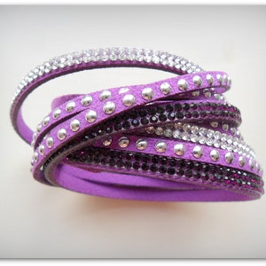 Purple Diamante Strap Bracelet Amethyst Diamante Cuff Bracelet Diamante Band Christmas Accessories Bracelet UK Shop image 3