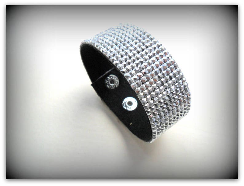 Mirror Silver Diamante Strap Diamante Strap Bracelet Diamante Band Mirror Accessories Strap Bracelet UK Shop