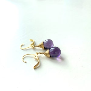 Teardrop Purple Grape Czech Crystal Earrings Wire Wrap Earrings  Etsy UK Bridesmaid Earrings Glass Tear Drop Earrings Christmas Earrings