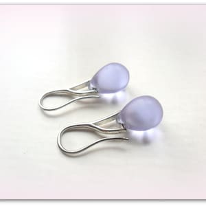 Teardrop Frosted Lilac Vintage Earrings Czech Crystal Earrings Bridesmaid Earrings Glass Tear Drop