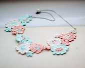 Pastel Floral Lace Collar - Colored Lace Necklace - Mothers Day Gift