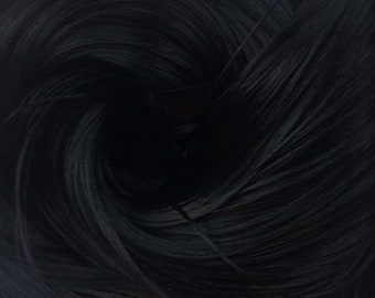 Obsidian Black Nylon Doll Hair for rerooting