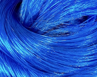 Sapphire Metallic Nylon Doll Hair for rerooting